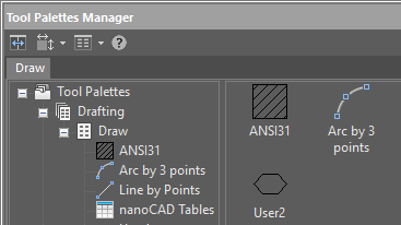 nanoCAD Tool Palettes Overview