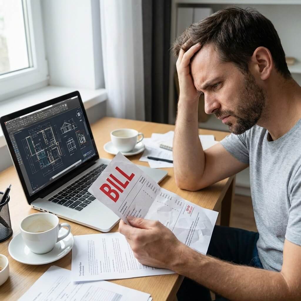 Engineer struggling with high CAD software subscription costs and complex licensing