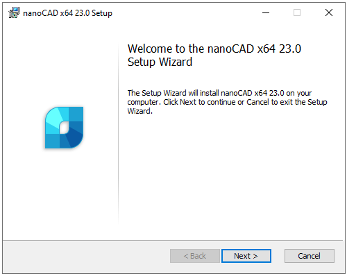 nanoCAD installation step