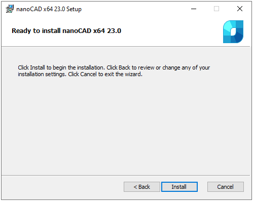 nanoCAD installation step