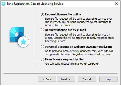 nanoCAD registration step