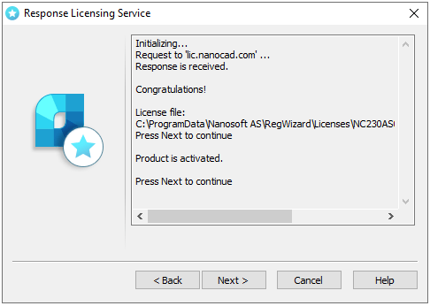 nanoCAD registration step