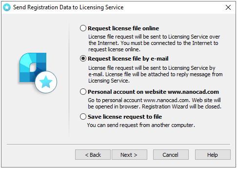 nanoCAD registration step