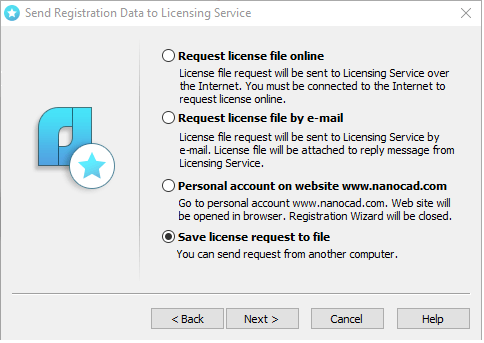 nanoCAD registration step